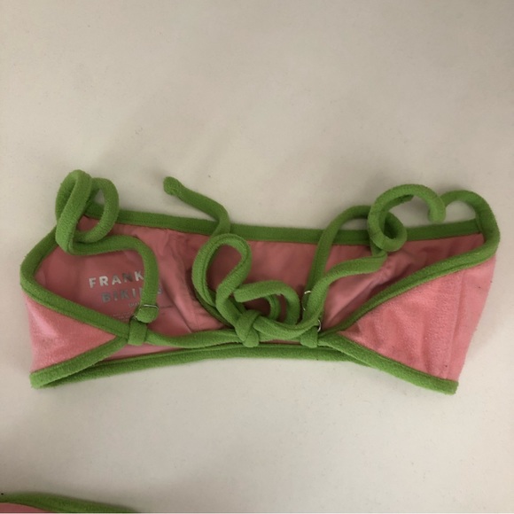Frankie’s Bikinis Pink and Green Terry Cloth Bikini Set - Picture 5 of 9